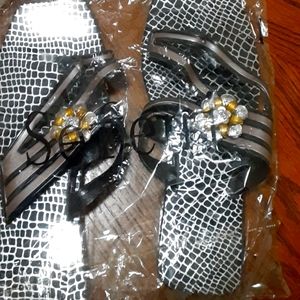 Sefeni slides, size 6, blk,Gry.